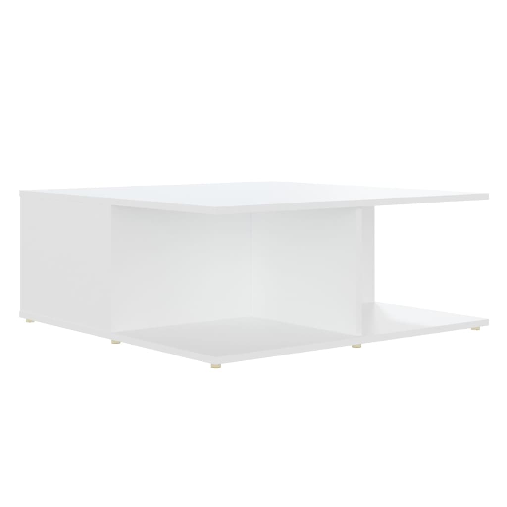 vidaXL Coffee Table High Gloss White 31.5"x31.5"x12.2" Engineered Wood