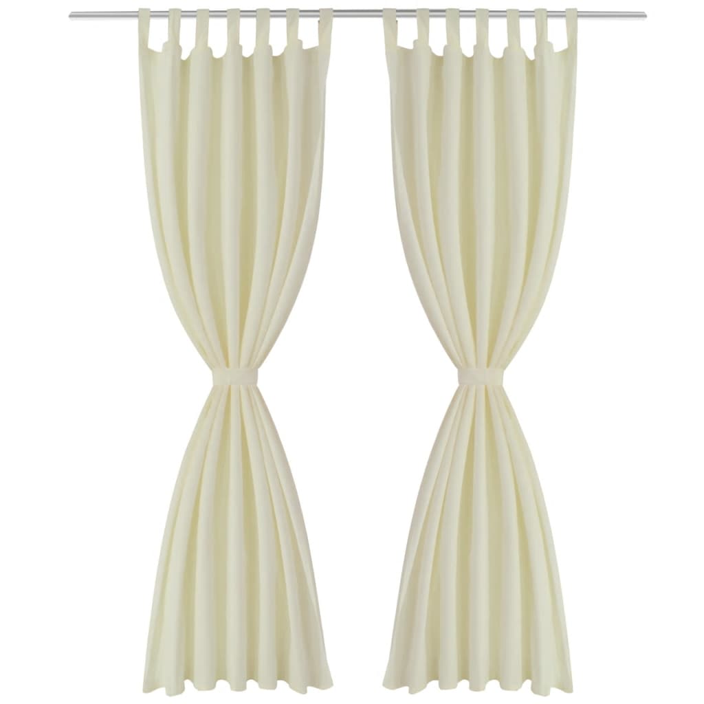 2 pcs Cream Micro-Satin Curtains with Loops 55" x 96"