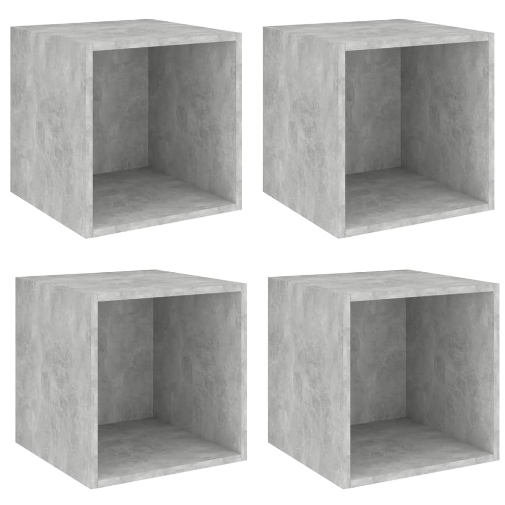 vidaXL Wall Cabinets 4 pcs Concrete Gray 14.6"x14.6"x14.6" Engineered Wood