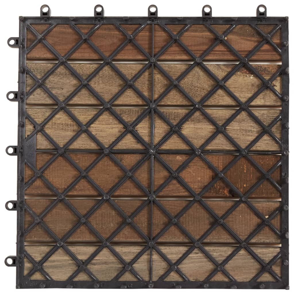 vidaXL Decking Tiles 10 pcs Gray Wash 11.8"x11.8" Solid Acacia Wood