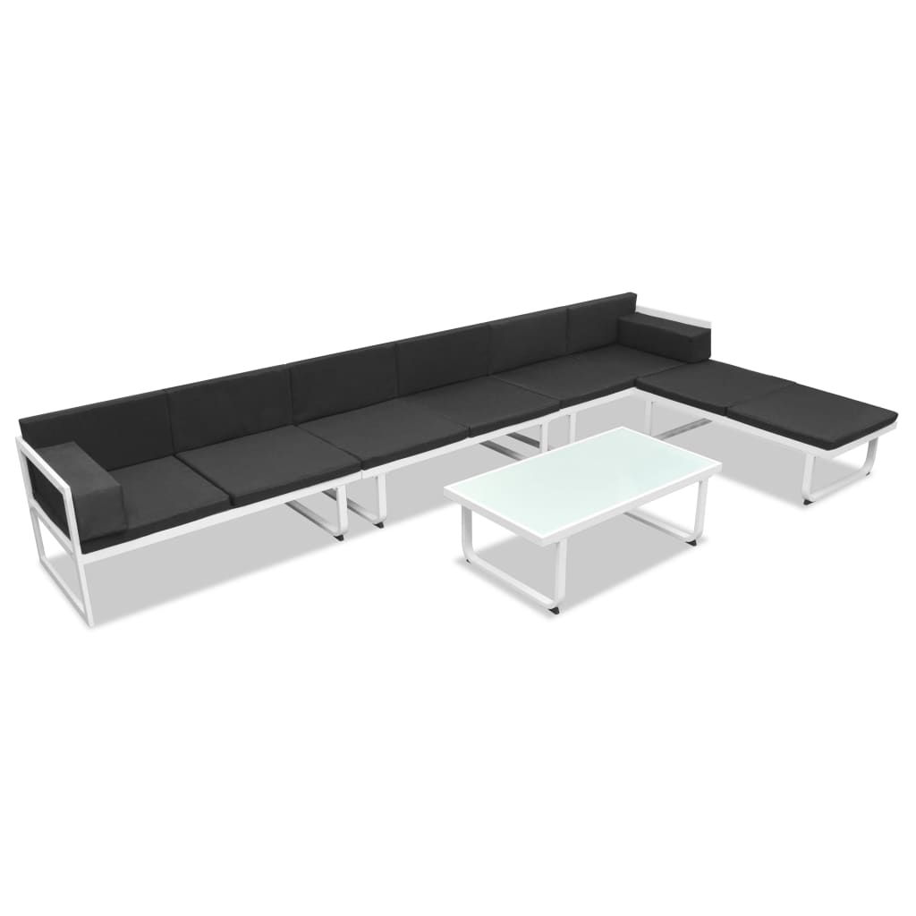 vidaXL 5 Piece Patio Lounge Set Textilene Aluminum Black