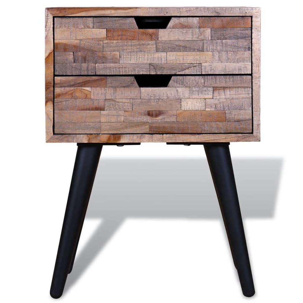vidaXL Side Cabinet with 2 Drawers Reclaimed Teak Wood