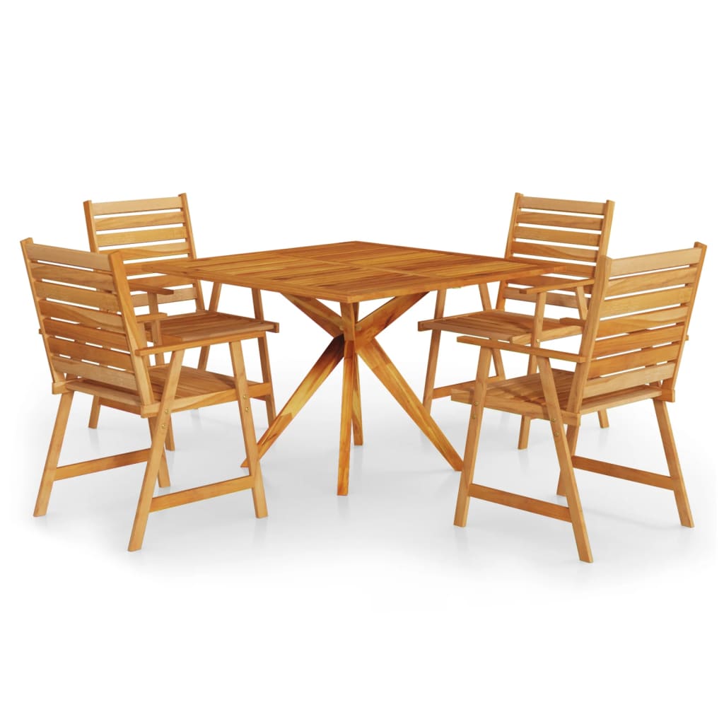 vidaXL 5 Piece Patio Dining Set Solid Wood Acacia