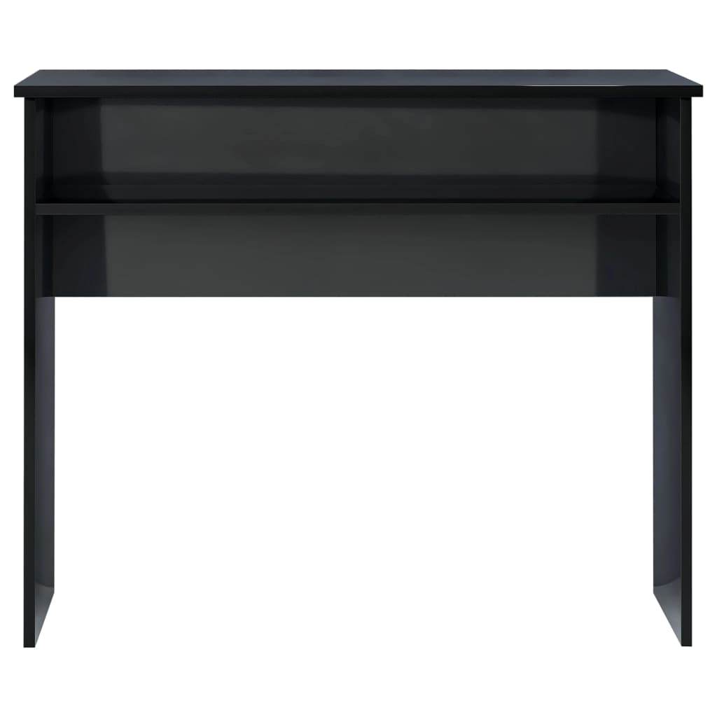 vidaXL Desk High Gloss Black 35.4"x19.7"x29.1" Chipboard