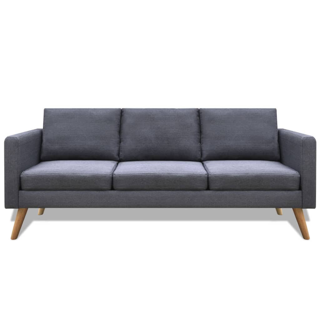 vidaXL 3-seater Sofa Fabric Dark Gray