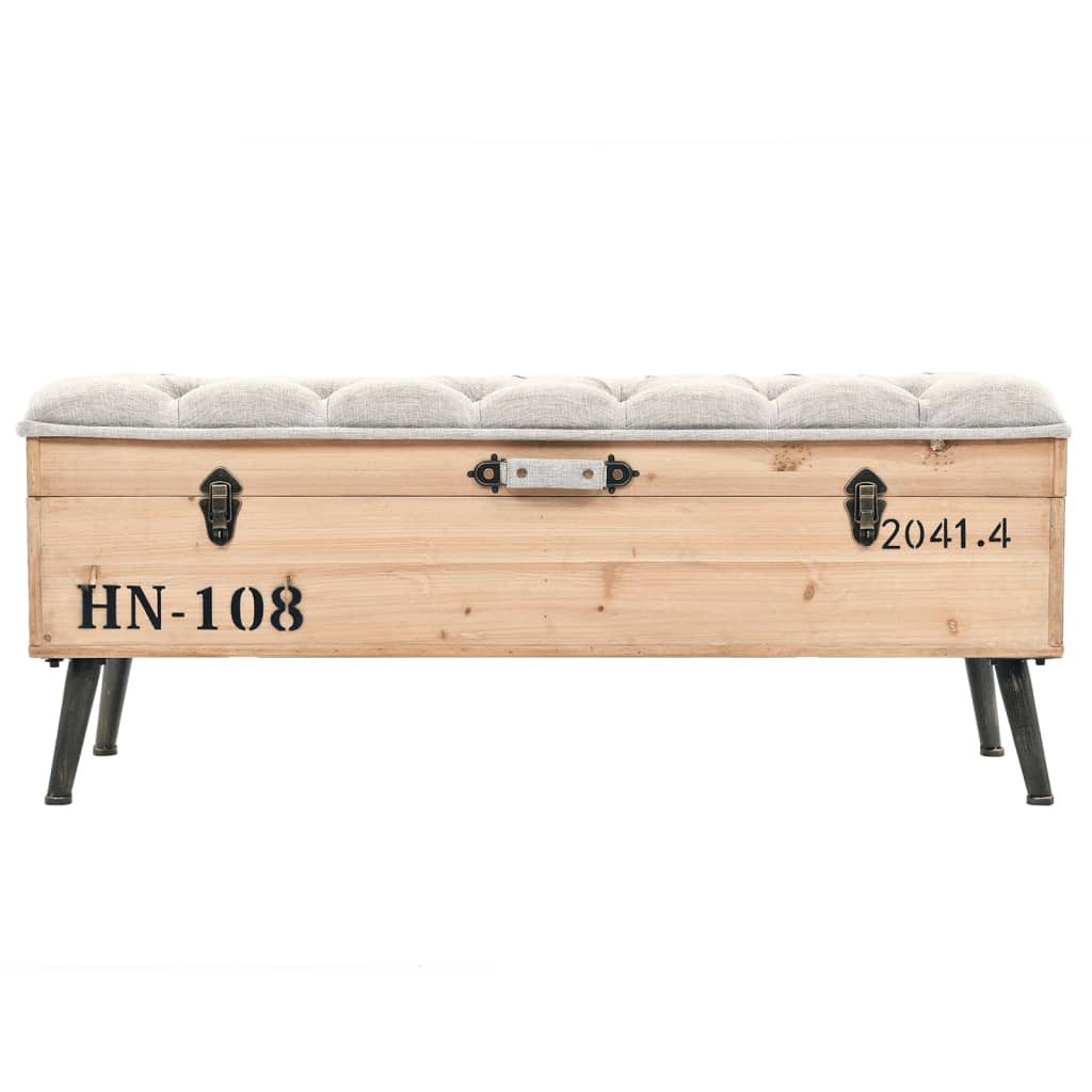 vidaXL Storage Bench 43.3" Solid Wood Fir