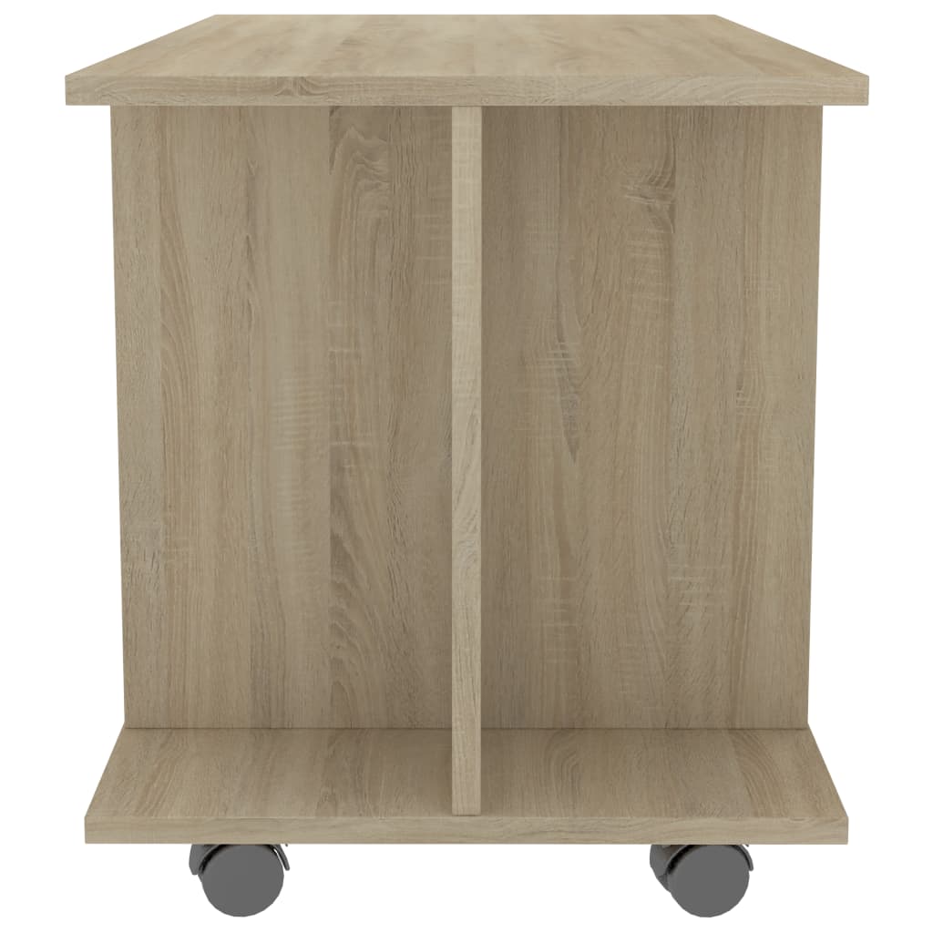 vidaXL TV Stand with Castors Sonoma Oak 31.5"x15.7"x15.7" Engineered Wood