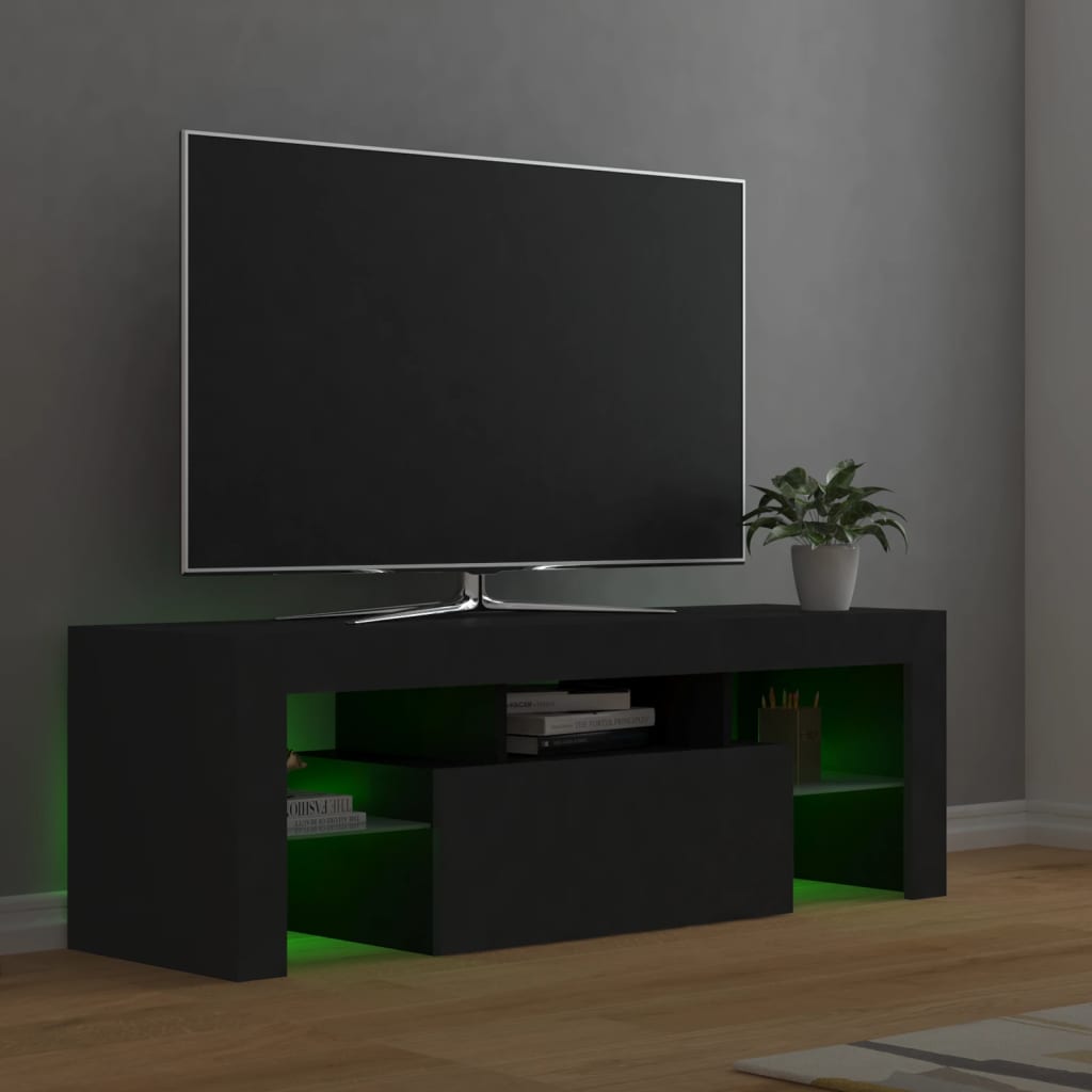 vidaXL TV Cabinet with LED Lights Gray 47.2"x13.8"x15.7"
