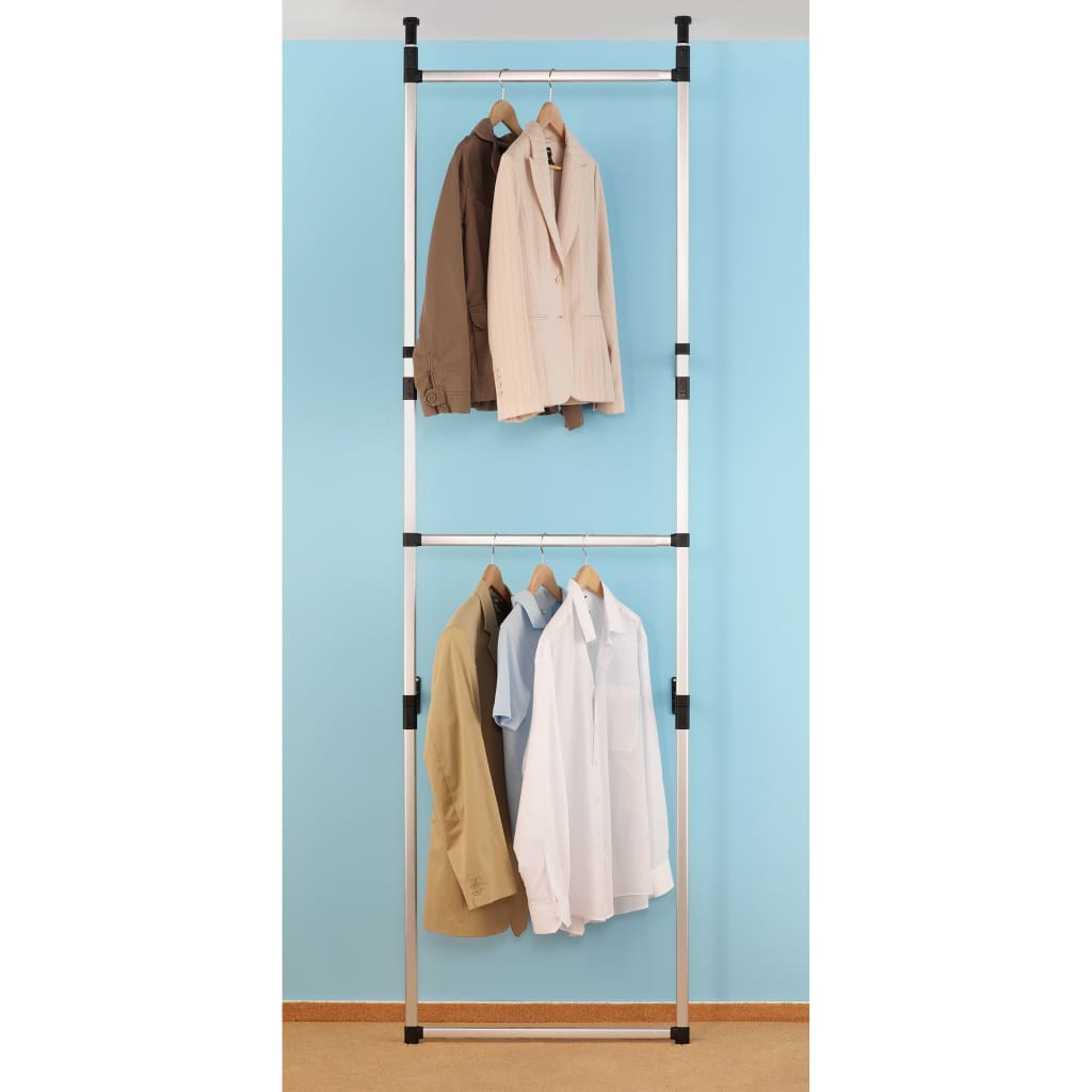 vidaXL Telescopic Wardrobe System with Rods Aluminum