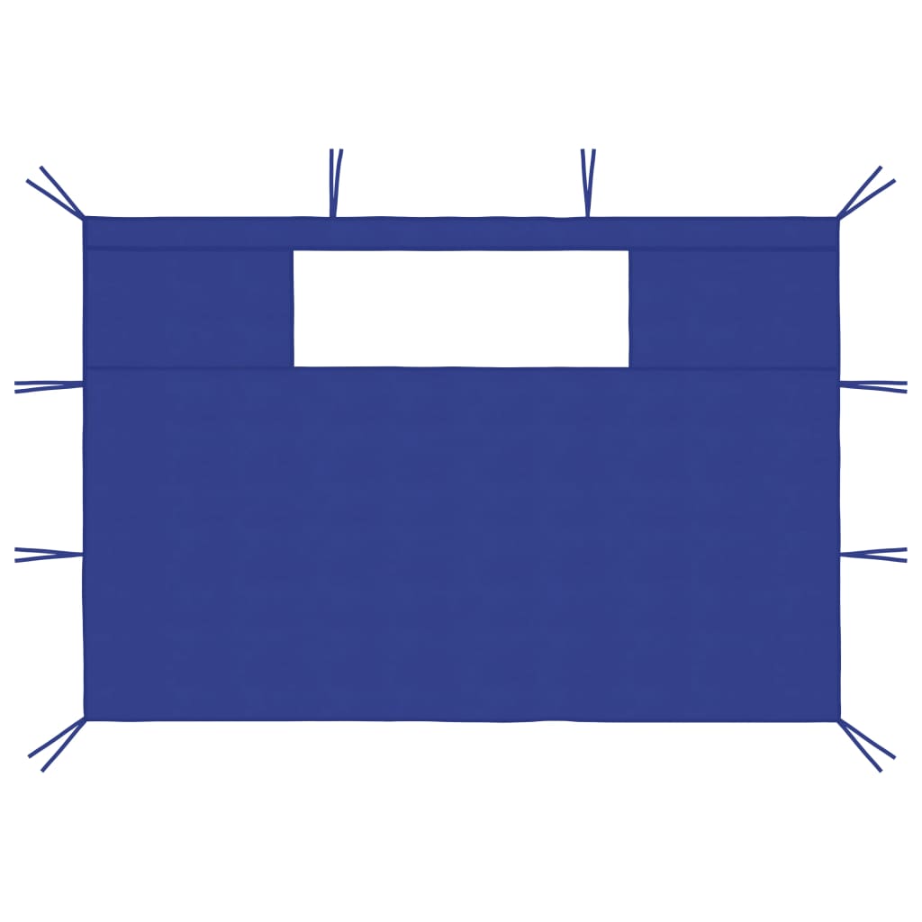 vidaXL Gazebo Sidewalls with Windows 2 pcs Blue