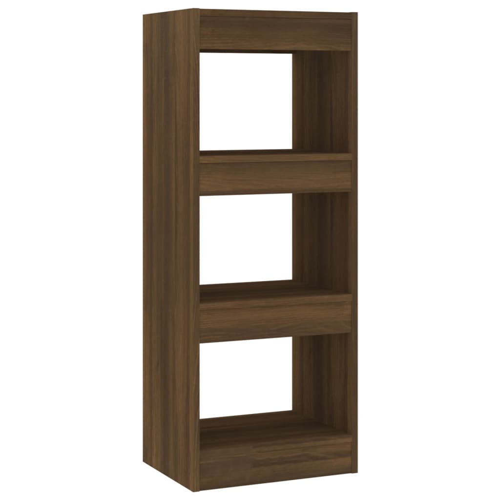 vidaXL Book Cabinet/Room Divider Brown Oak 15.7"x11.8"x40.6" Engineered Wood