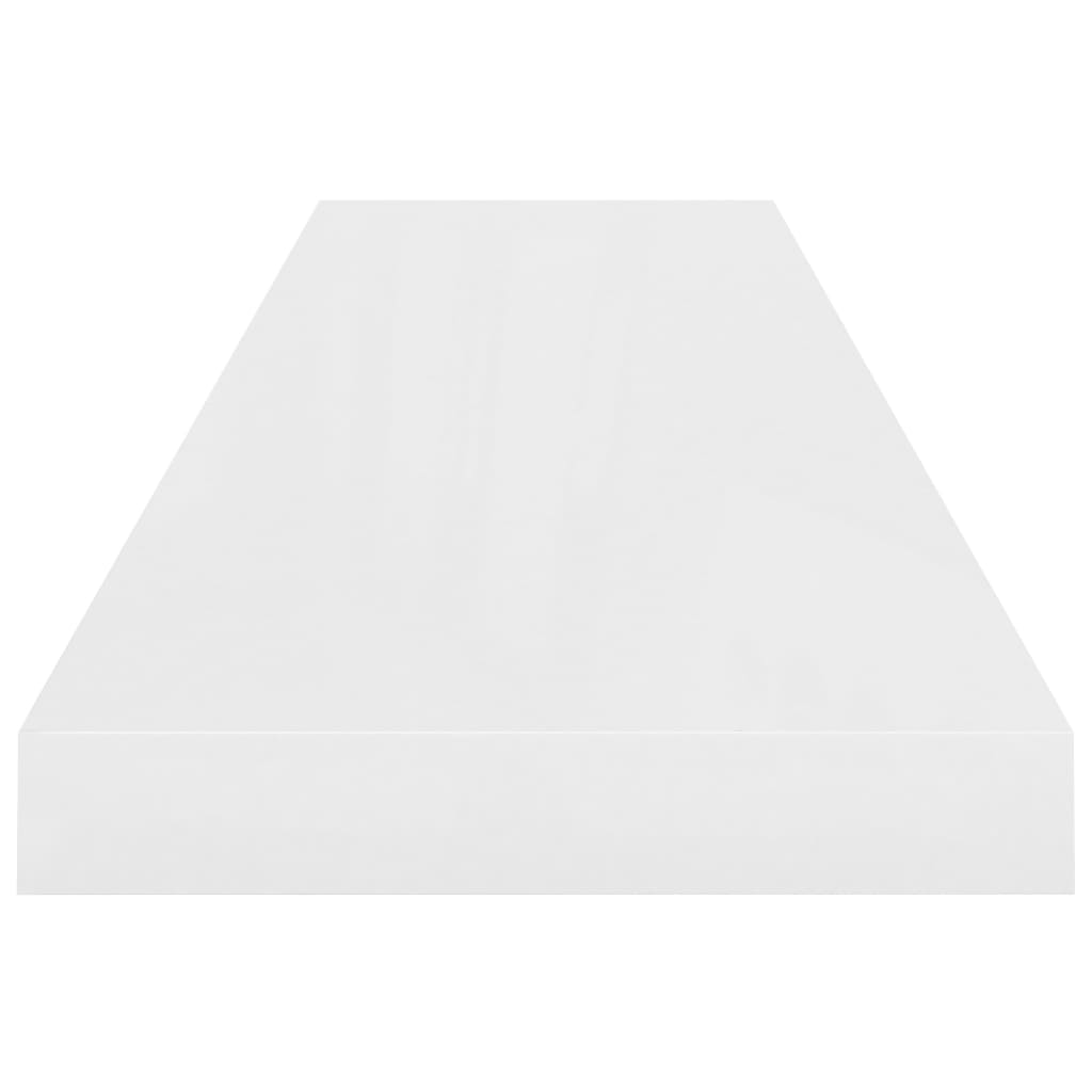 323754 vidaXL Floating Wall Shelf High Gloss White 90x23,5x3,8 cm MDF