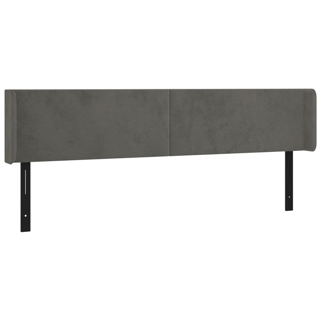 vidaXL LED Headboard Dark Gray 79.9"x6.3"x30.7"/34.6" Velvet