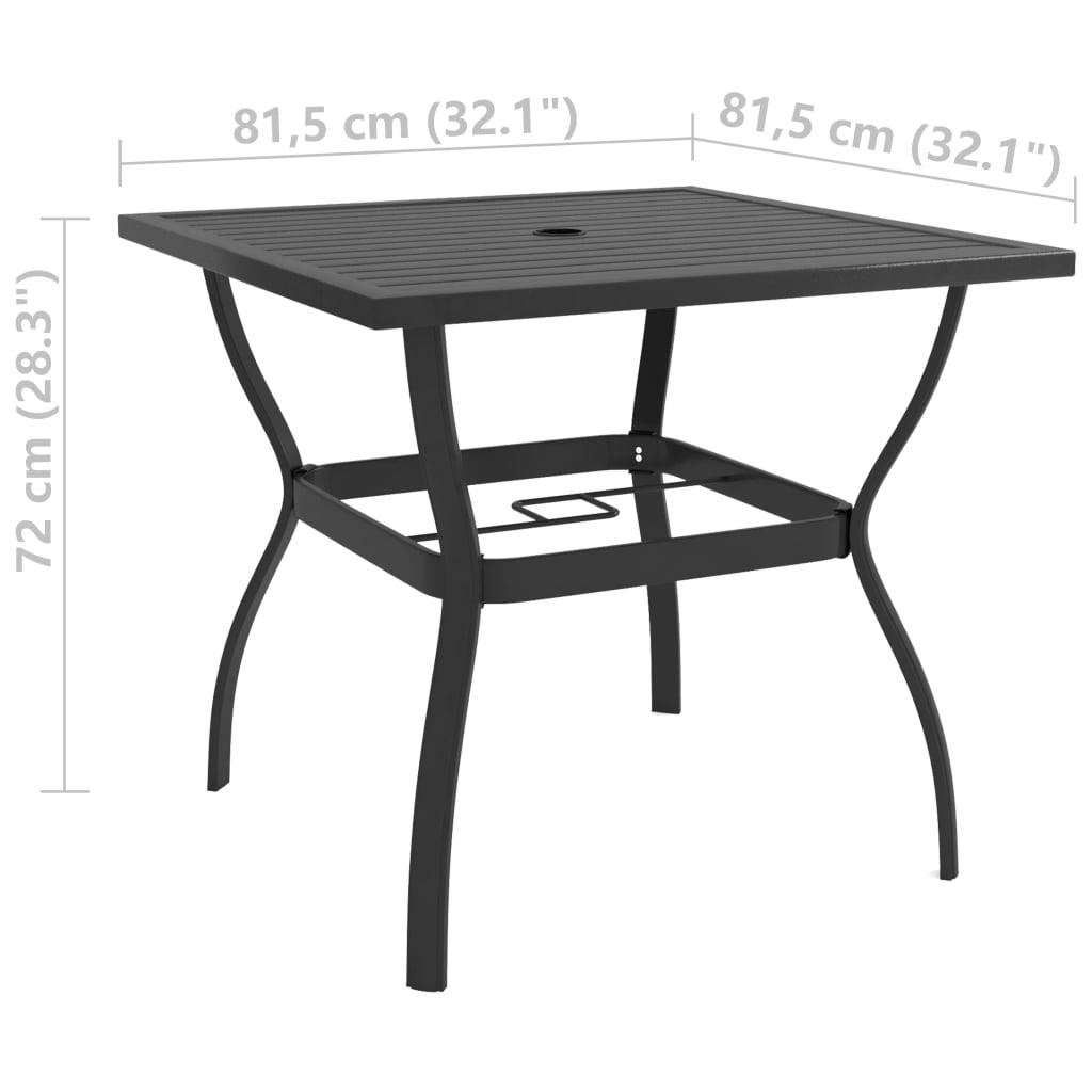 vidaXL Patio Table Anthracite 32.1"x32.1"x28.3" Steel