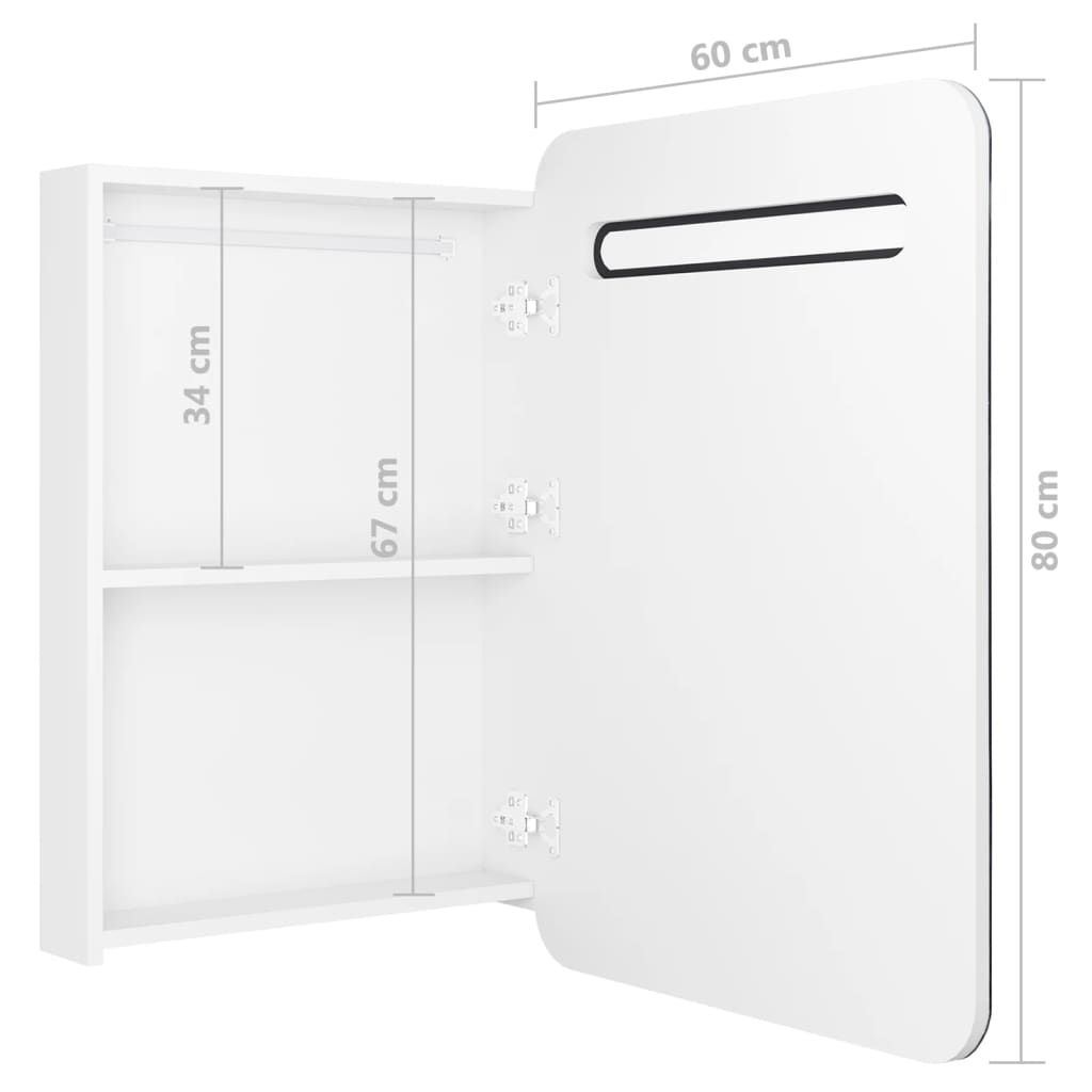 vidaXL LED Bathroom Mirror Cabinet Shining White 23.6"x4.3"x31.5"