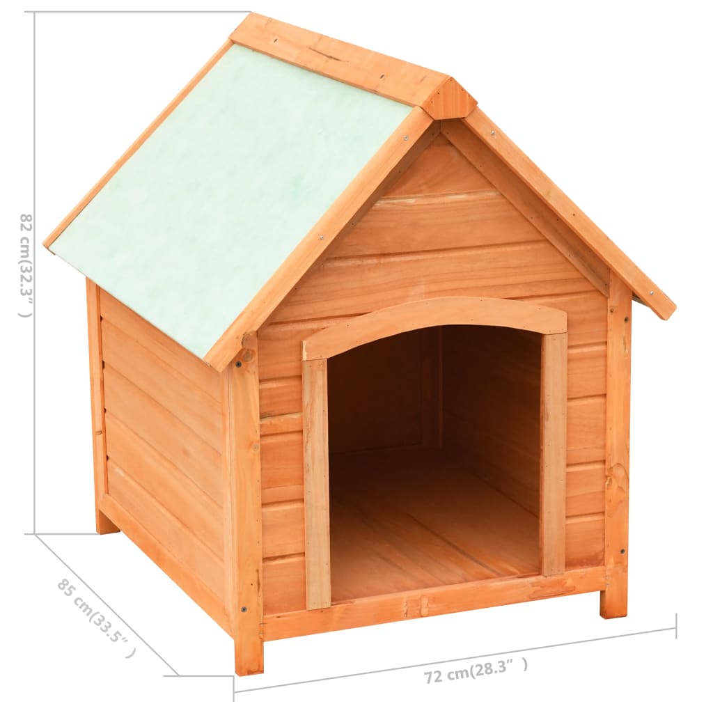 vidaXL Dog House Solid Pine & Fir Wood 28.3"x33.5"x32.3"