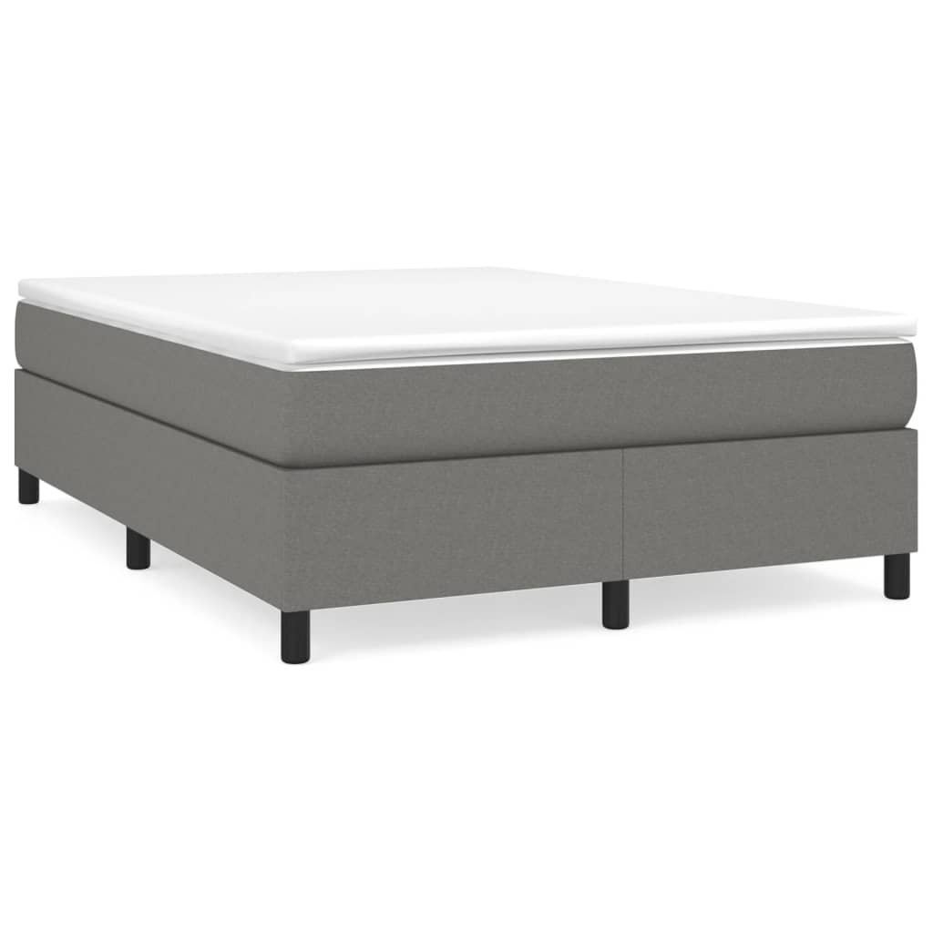 vidaXL Box Spring Bed with Mattress Dark Gray 59.8"x79.9" Fabric