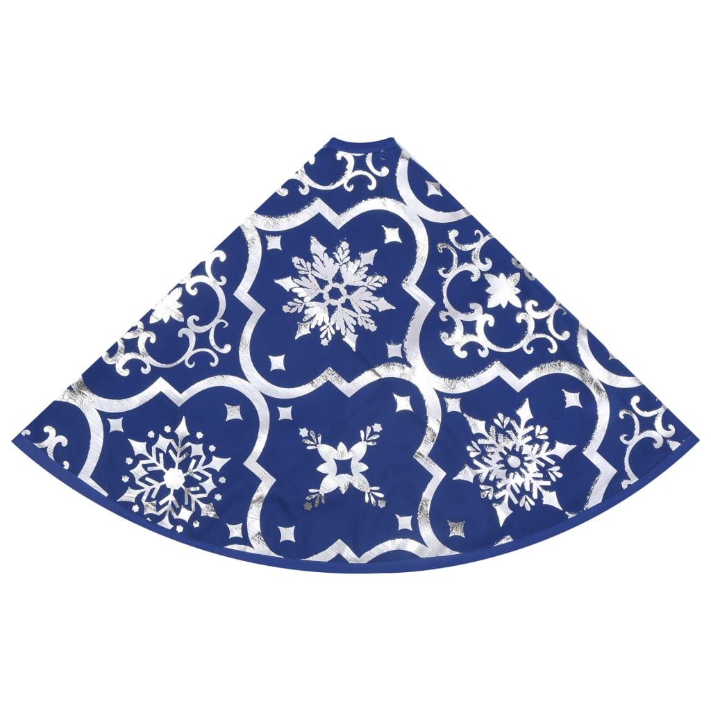 vidaXL Luxury Christmas Tree Skirt with Sock Blue 59.1" Fabric