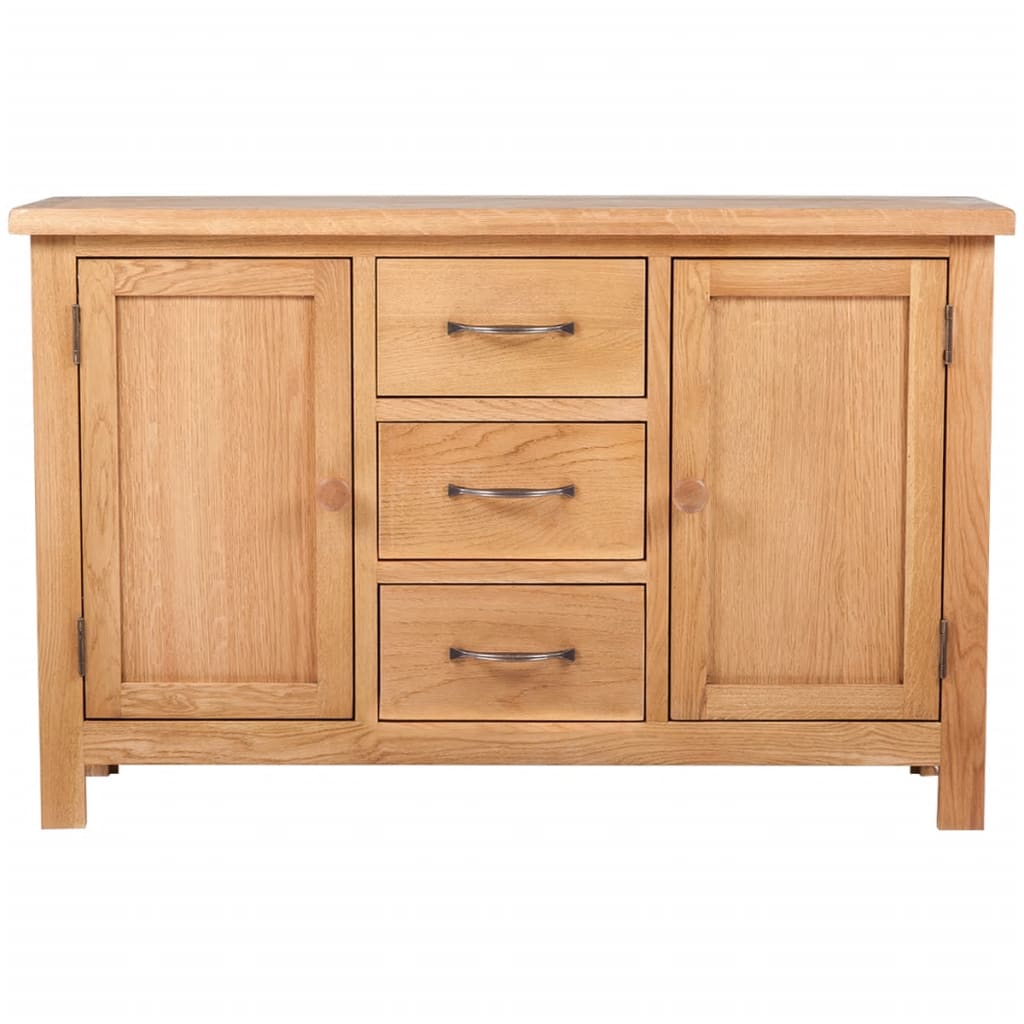 vidaXL Solid Oak Wood Sideboard 43.3" Home Highboard Cabinet Chest Furniture 