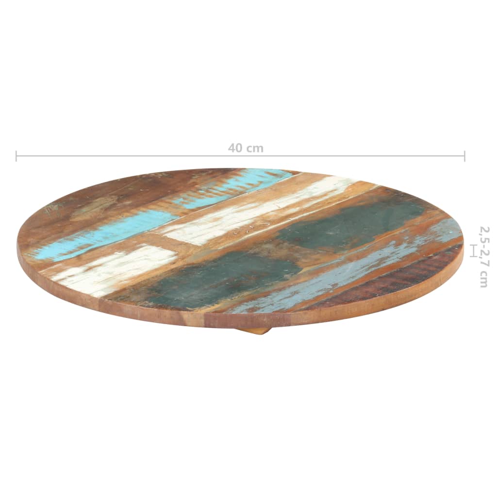 vidaXL Round Table Top 15.7" 0.98"-1.06" Solid Reclaimed Wood