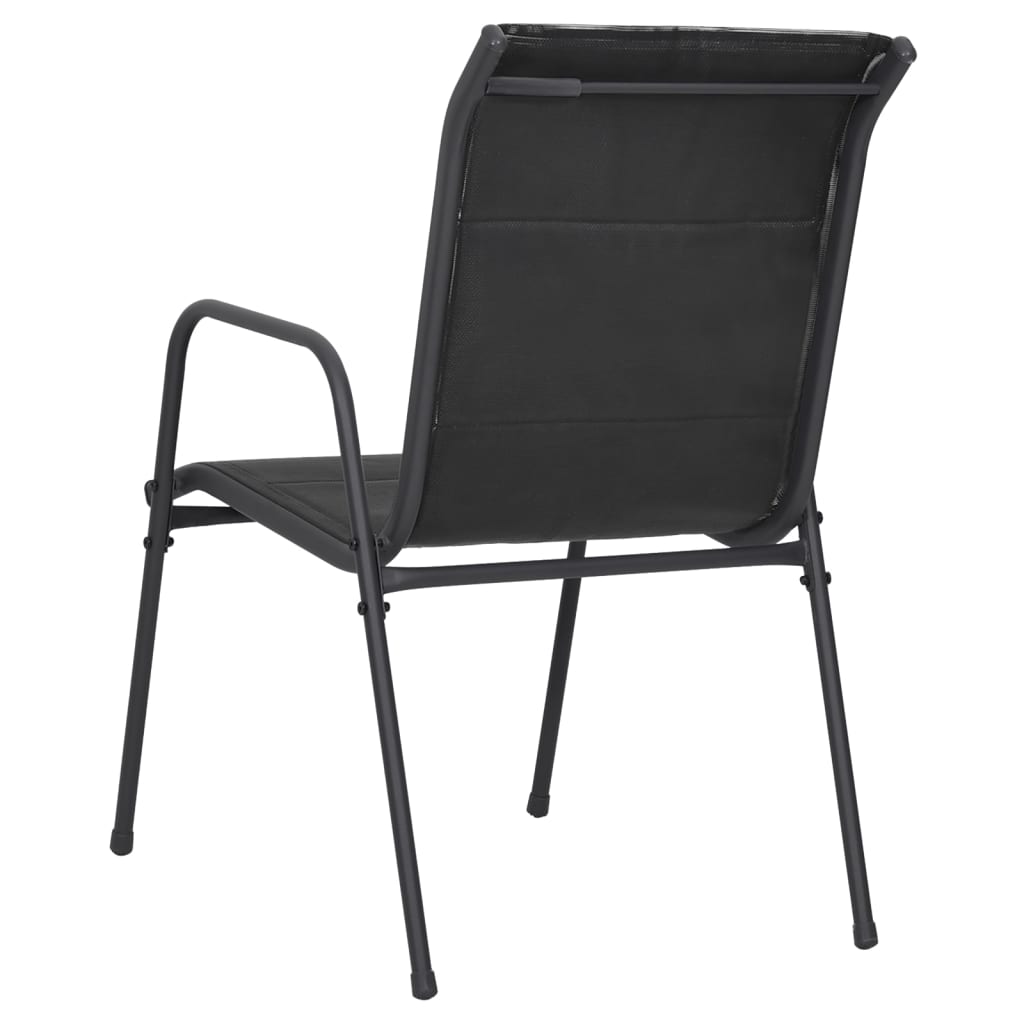 vidaXL Patio Chairs 4 pcs Steel and Textilene Black