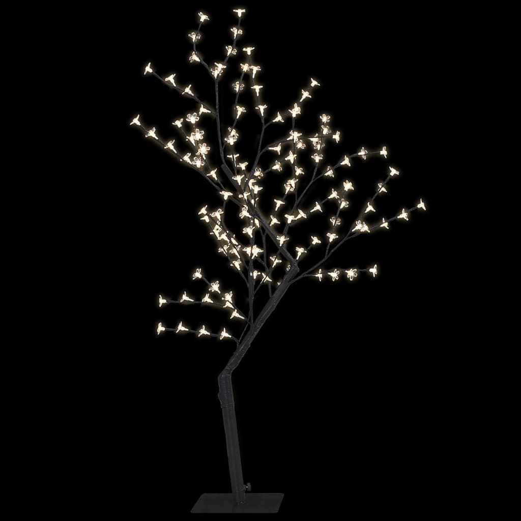 vidaXL Christmas Tree 128 LEDs Warm White Light Cherry Blossom 4 ft