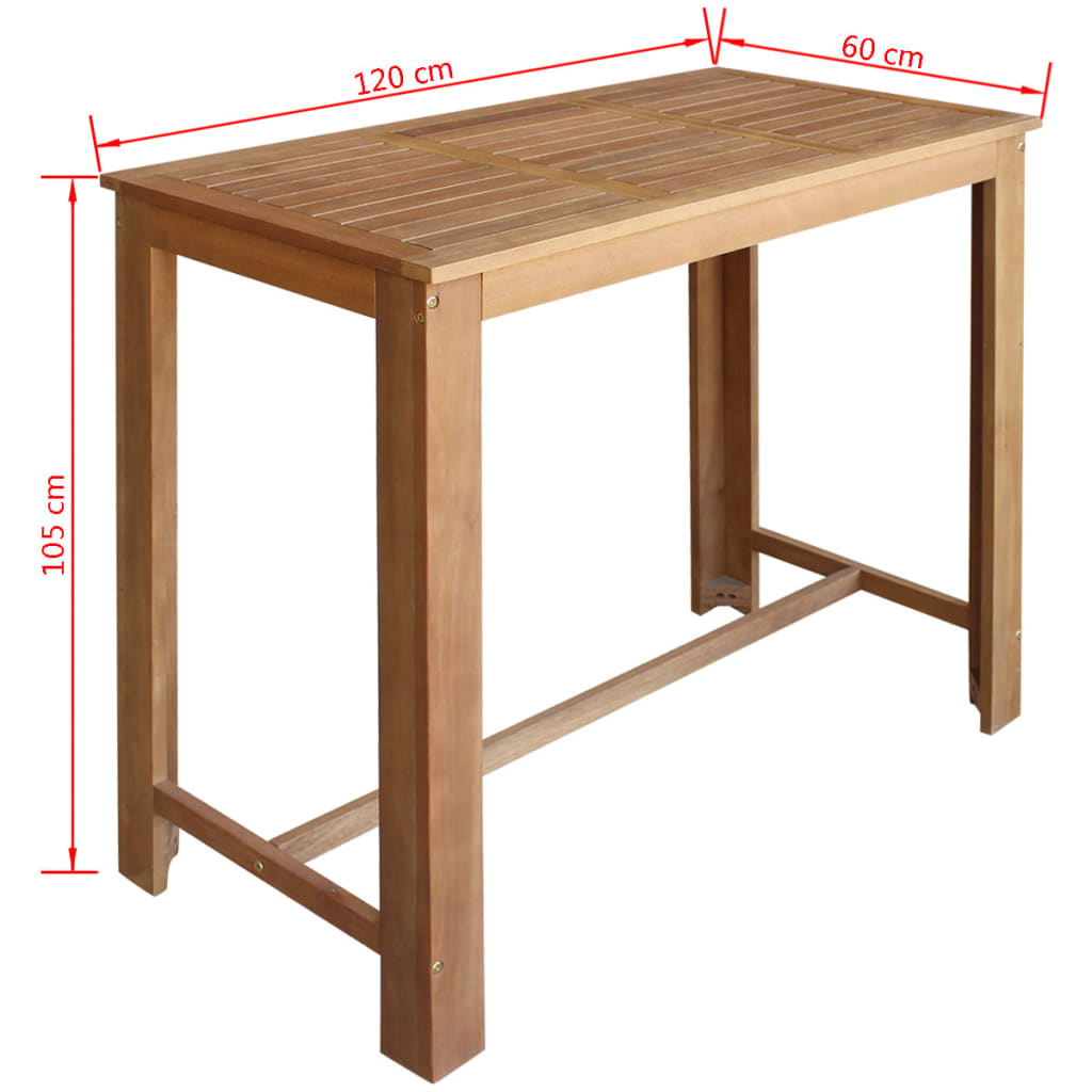 vidaXL Bar Table and Stool Set 5 Pieces Solid Acacia Wood