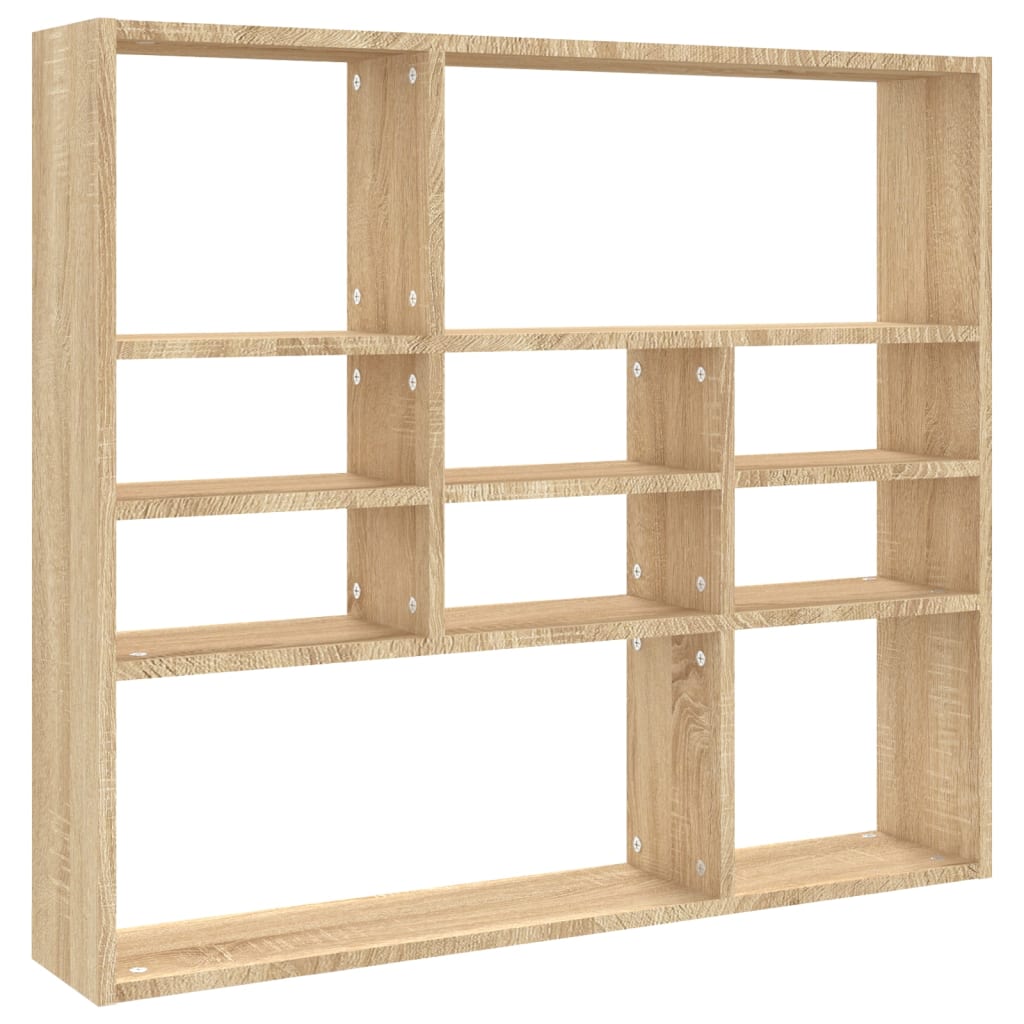 vidaXL Wall Shelf Sonoma Oak 35.4"x6.3"x30.7" Chipboard
