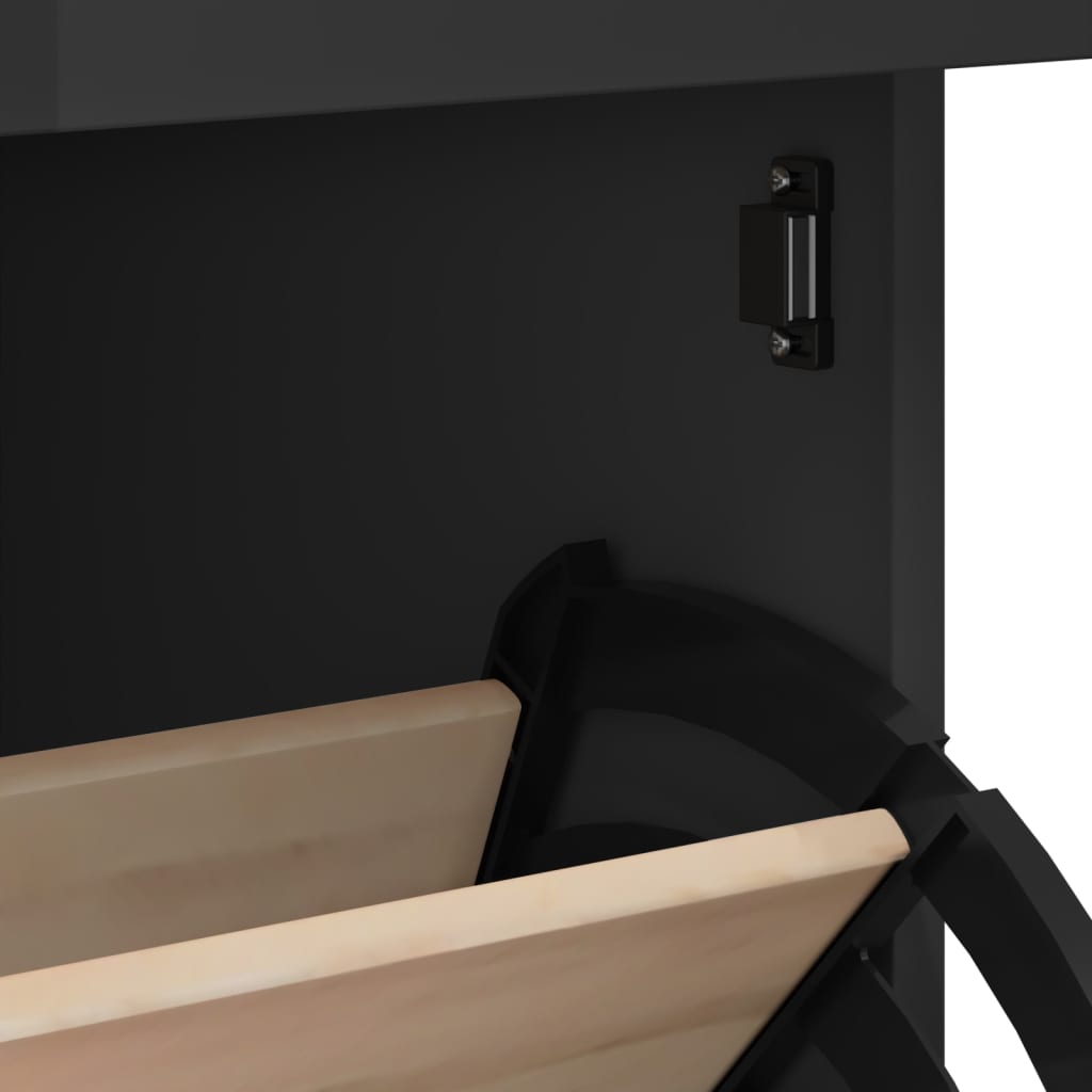 vidaXL Shoe Cabinet VIKEN Black Engineered Wood