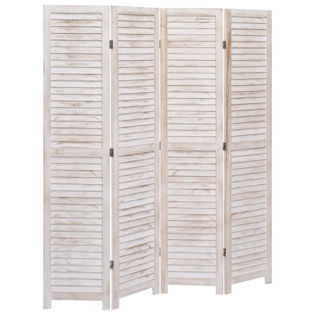 vidaXL 4-Panel Room Divider 55.1"x65" Wood