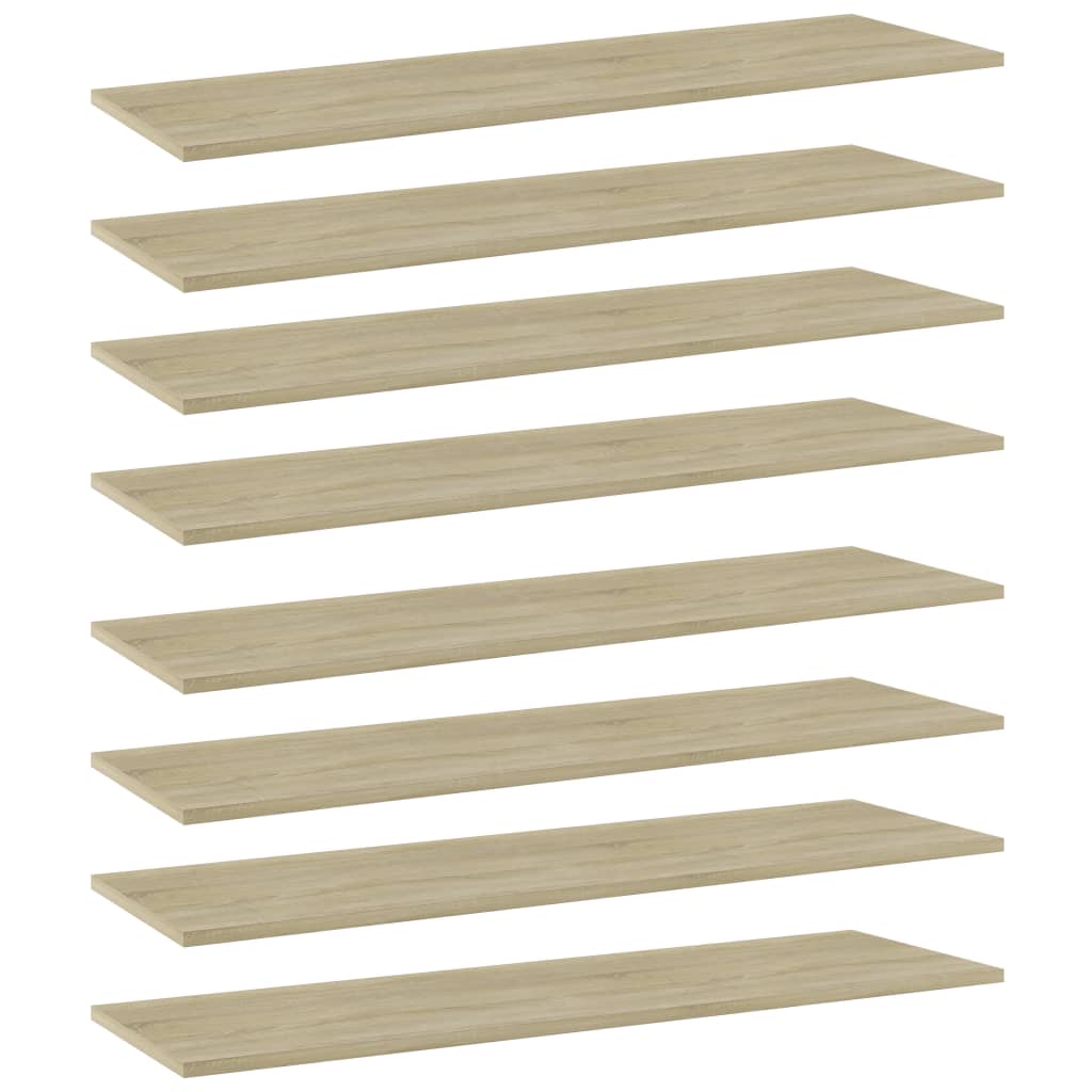 vidaXL Bookshelf Boards 8 pcs Sonoma Oak 39.4"x11.8"x0.6" Engineered Wood