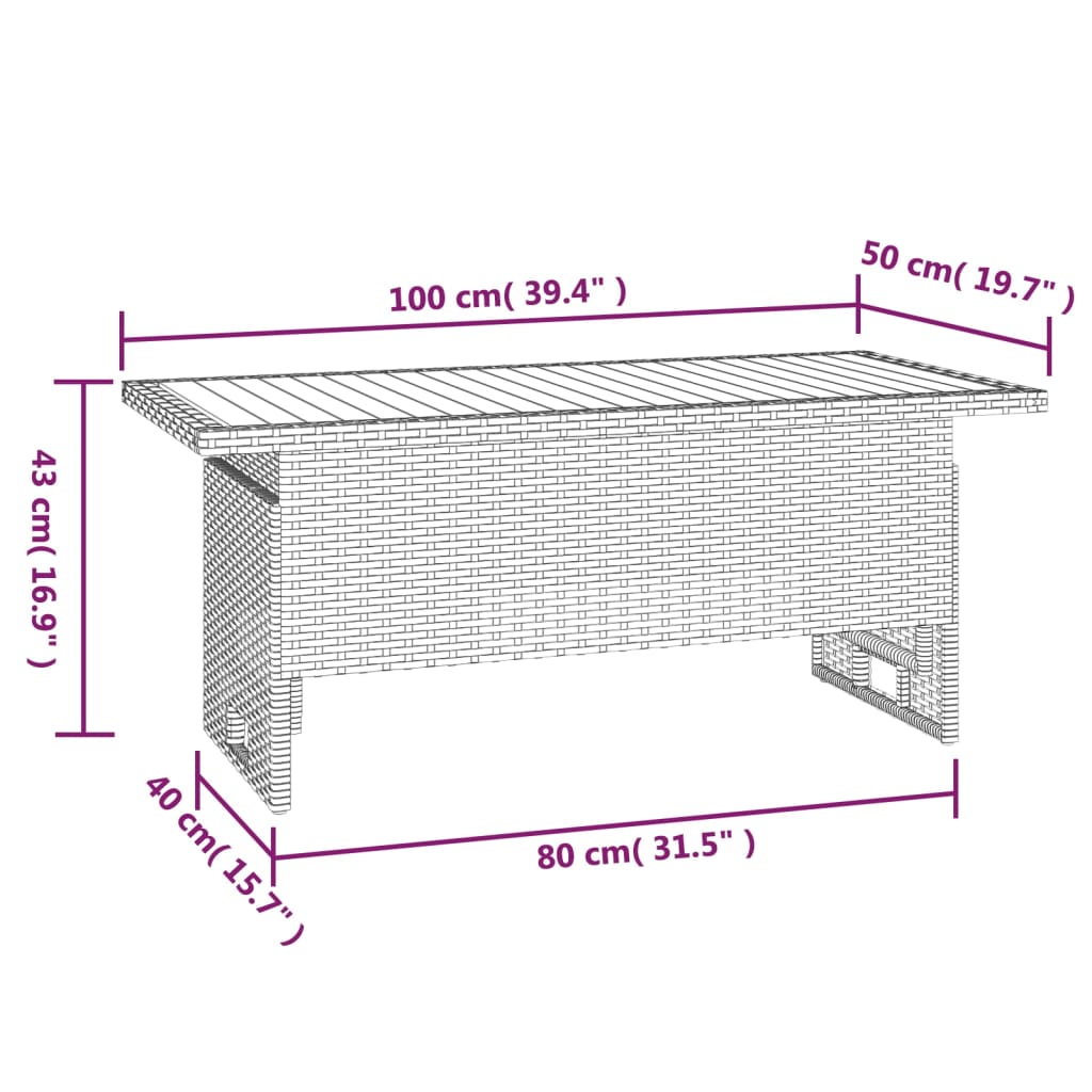 vidaXL 2 Piece Patio Lounge Set with Cushions Gray Poly Rattan