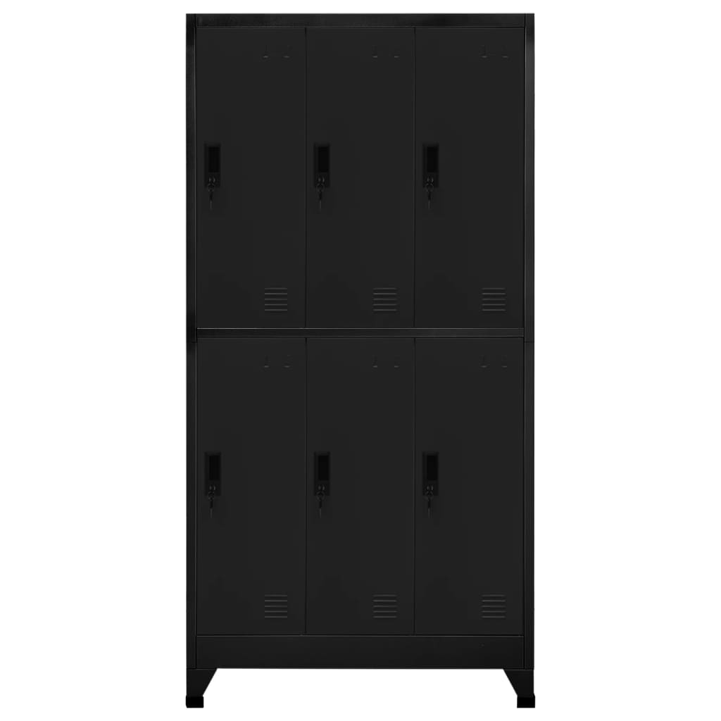 vidaXL Locker Cabinet Black 35.4"x17.7"x70.9" Steel