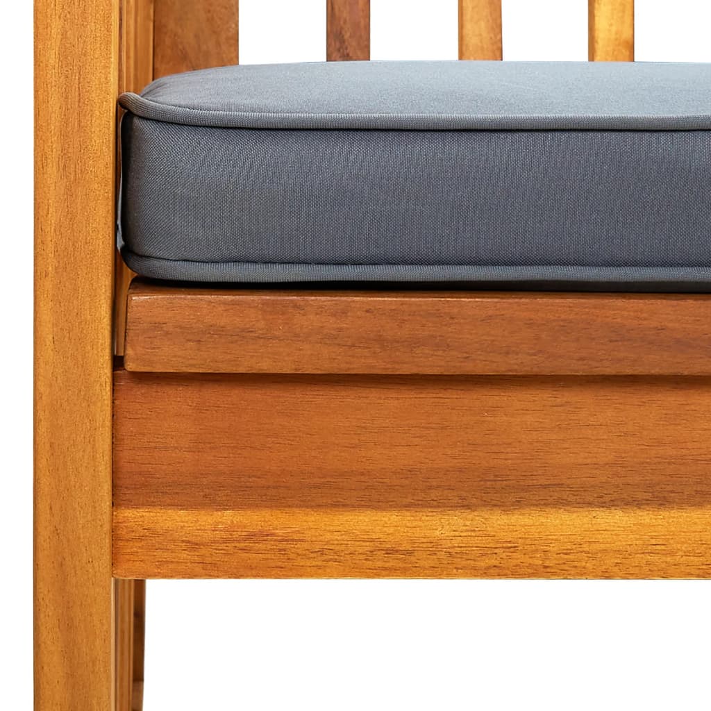 vidaXL Patio Bench with Cushion 46.9" Solid Acacia Wood