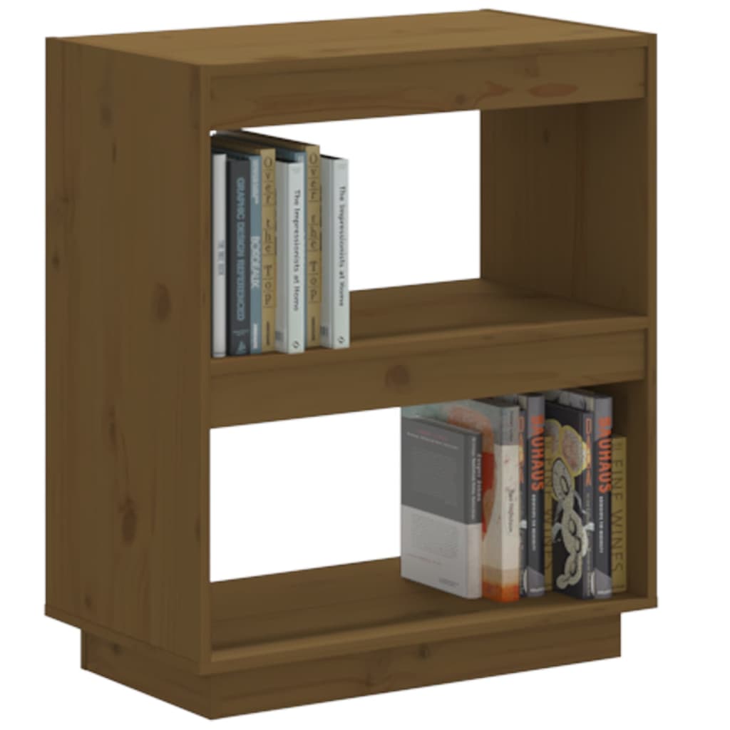 vidaXL Book Cabinet Honey Brown 23.6"x13.8"x28" Solid Wood Pine