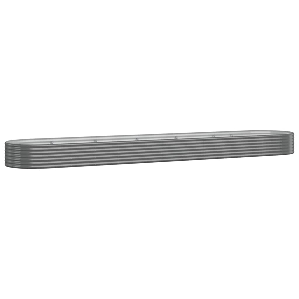 vidaXL Patio Raised Bed Powder-coated Steel 199.6"x39.4"x14.2" Gray