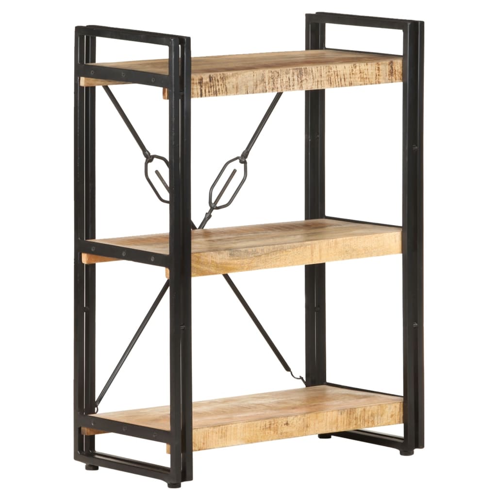 vidaXL 3-Tier Bookcase 23.6"x11.8"x31.5" Solid Mango Wood