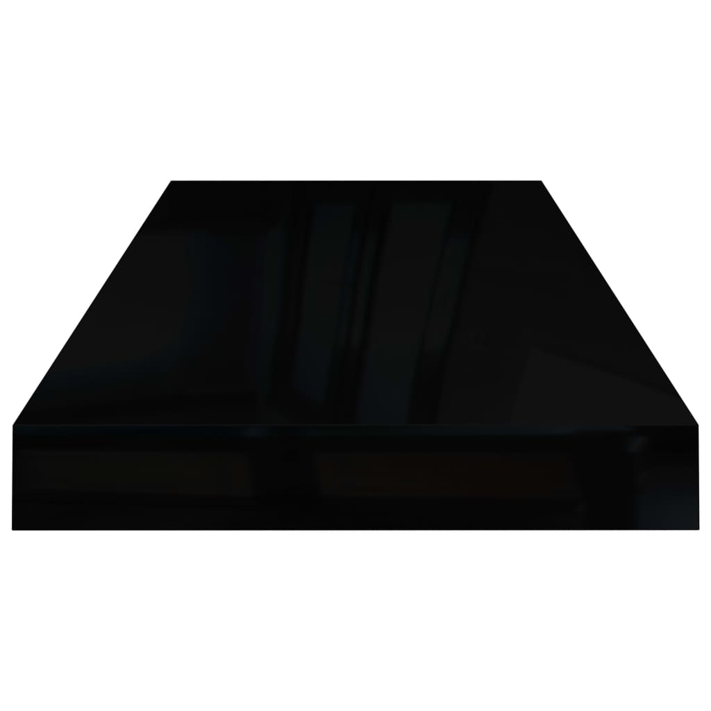 vidaXL Floating Wall Shelves 4 pcs High Gloss Black 23.6"x9.3"x1.5" MDF