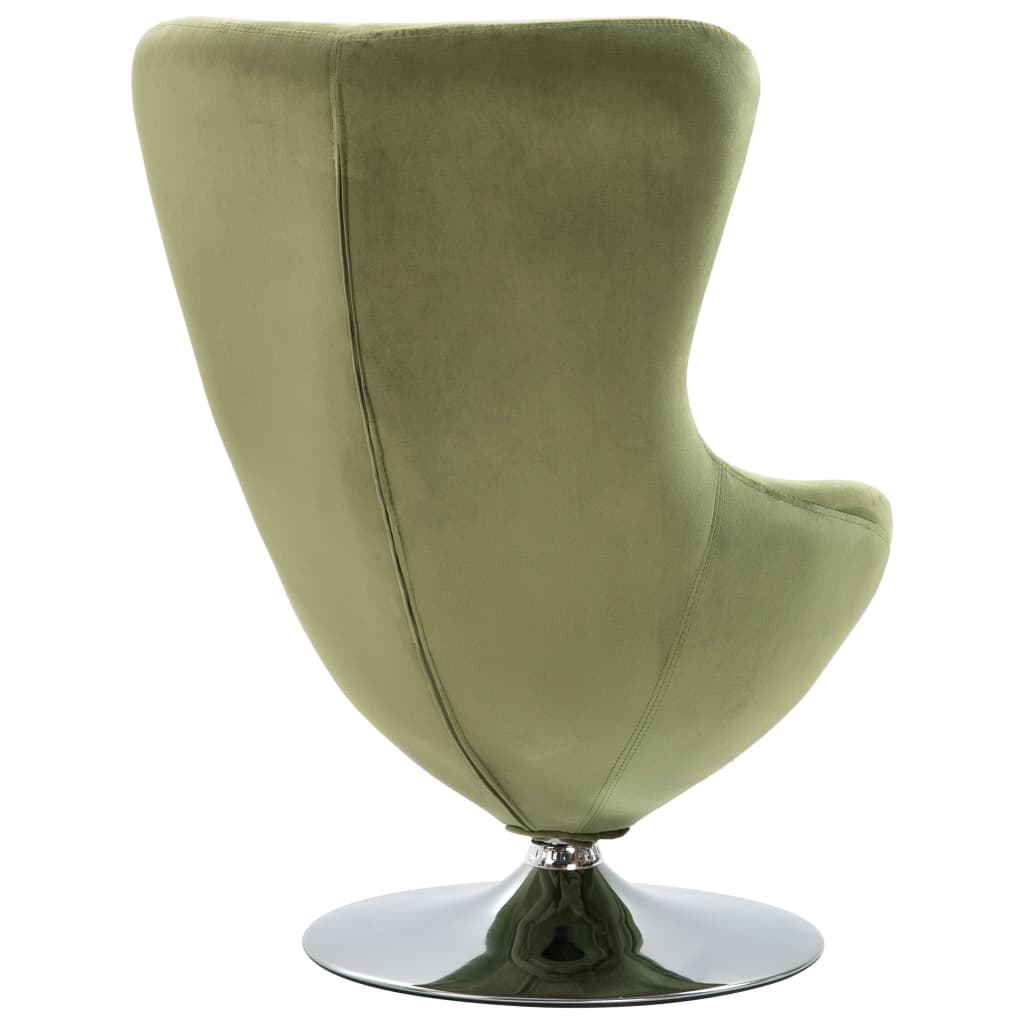 vidaXL Swivel Egg Chair with Cushion Light Green Velvet