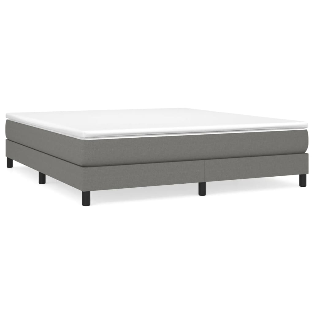 vidaXL Box Spring Bed with Mattress Dark Gray 72"x83.9" California King Fabric