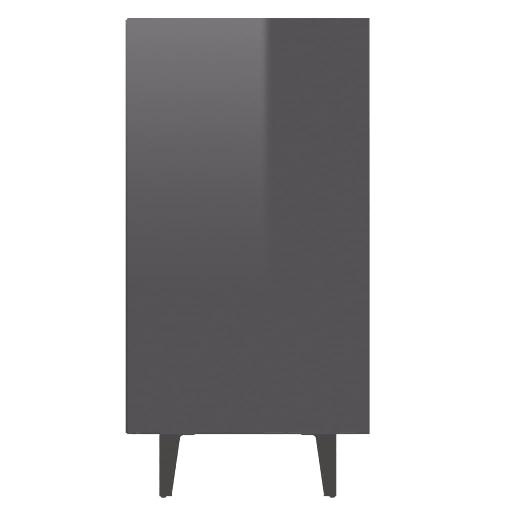 vidaXL Sideboard High Gloss Gray 40.7"x13.8"x27.6" Chipboard