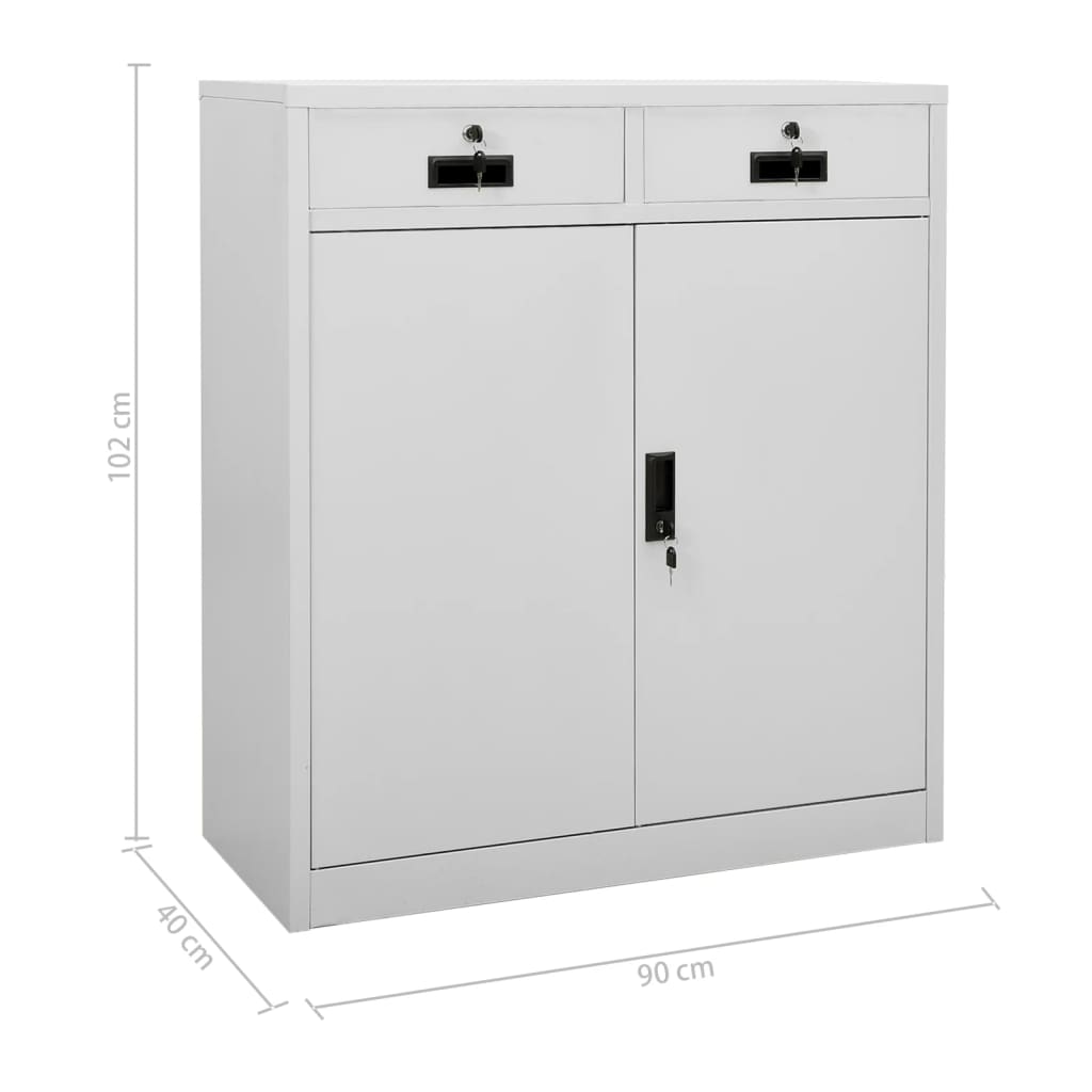 vidaXL Office Cabinet with Planter Box Light Gray 35.4"x15.7"x49.2" Steel