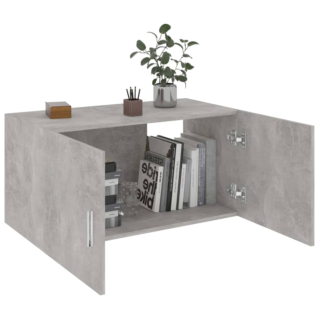 vidaXL Wall Mounted Cabinet Concrete Gray 31.5"x15.4"x15.7" Engineered Wood