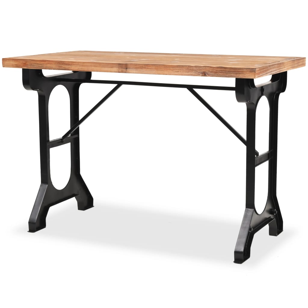 vidaXL Dining Table Solid Fir Wood Top 48"x25.6"x32.3"