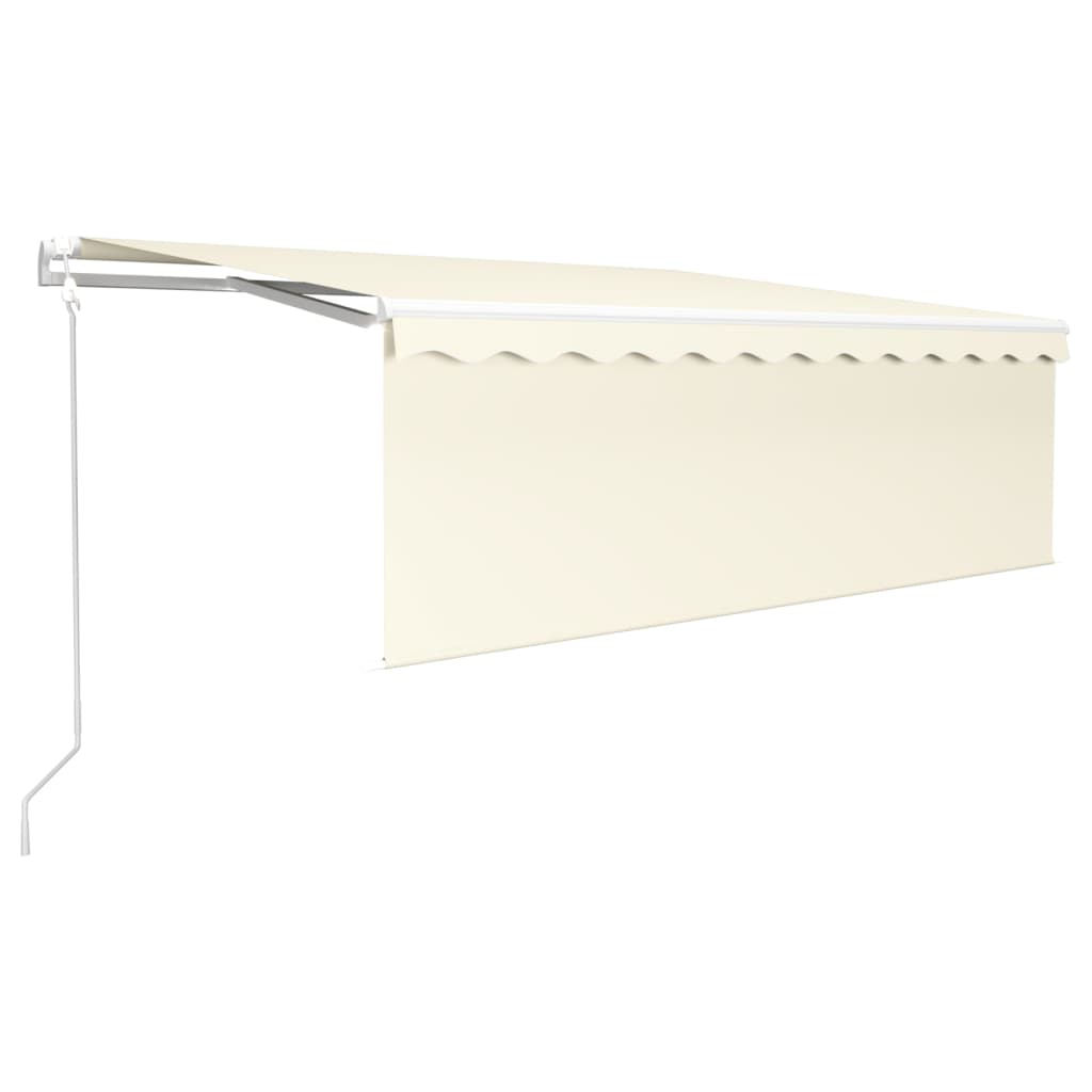 vidaXL Automatic Retractable Awning with Blind 13.1'x9.8' Cream