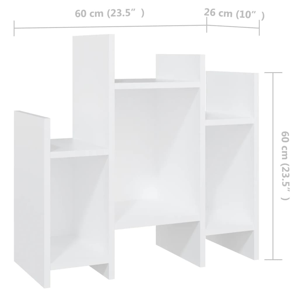 vidaXL Side Cabinet White 23.6"x10.2"x23.6" Engineered Wood