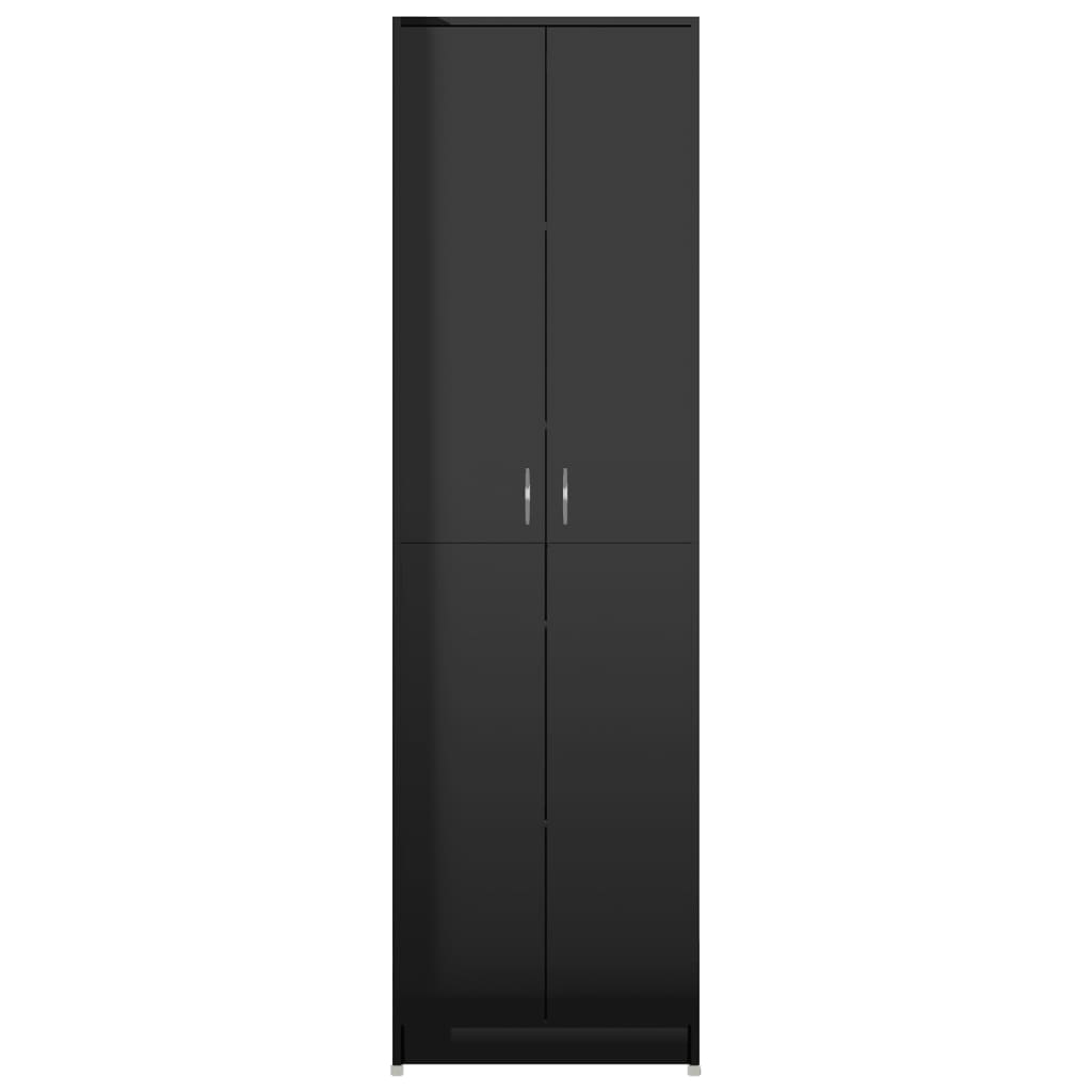 vidaXL Hallway Wardrobe High Gloss Black 21.7"x9.8"x74.4" Chipboard