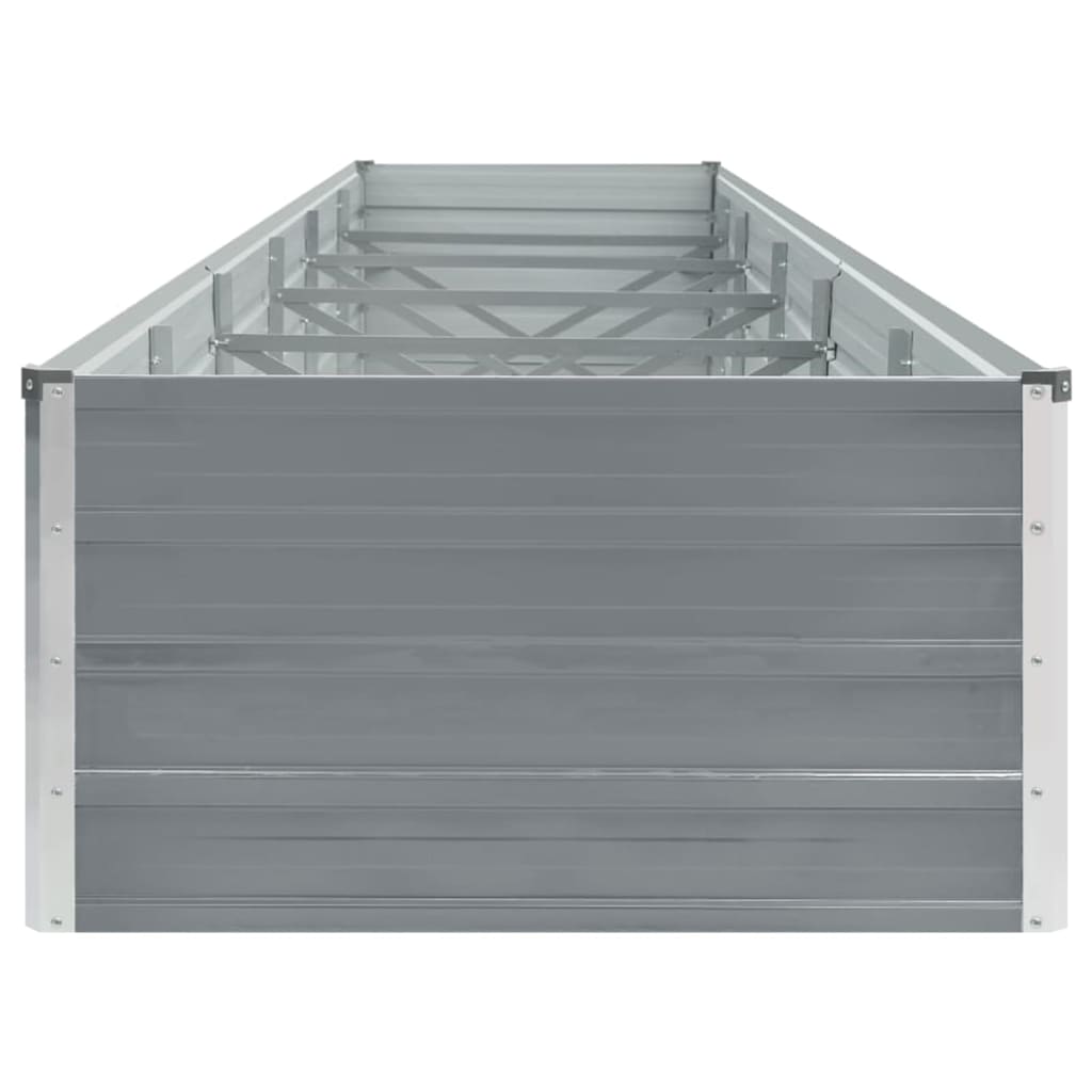 vidaXL Garden Raised Bed Galvanized Steel 189"x31.5"x17.7" Gray