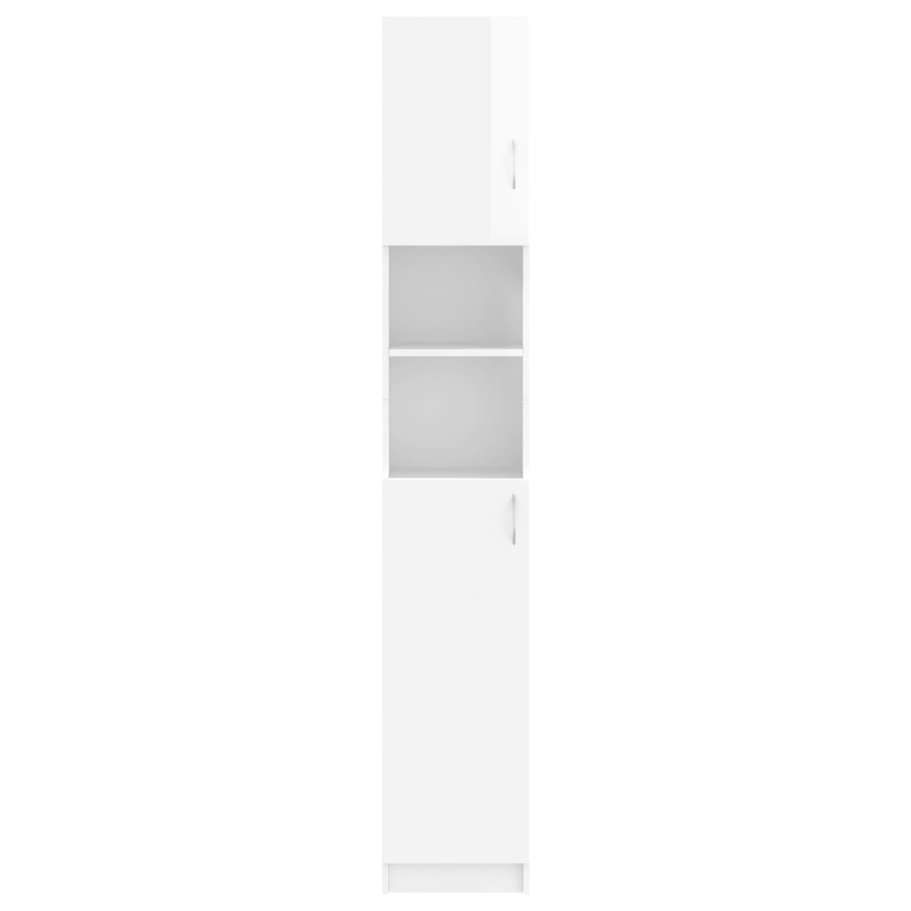 vidaXL Bathroom Cabinet High Gloss White 12.6"x10"x74.8" Engineered Wood