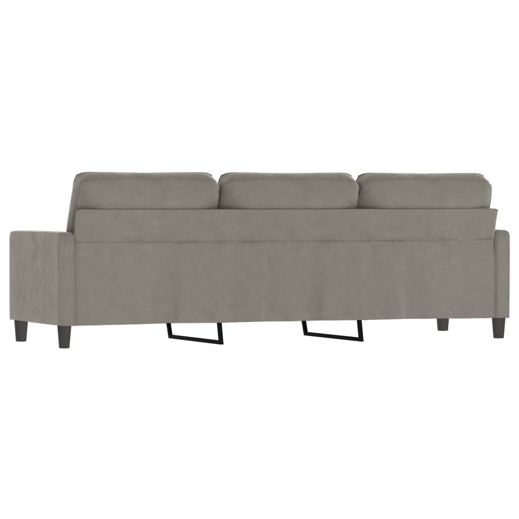 vidaXL 3-Seater Sofa Light Gray 82.7" Velvet